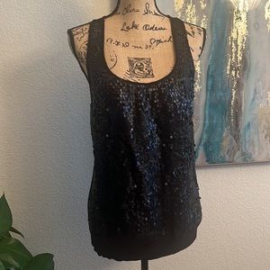 Heart Soul Sequin Racerback Tank Top Black Sleeveless Gently used. 
Size XL